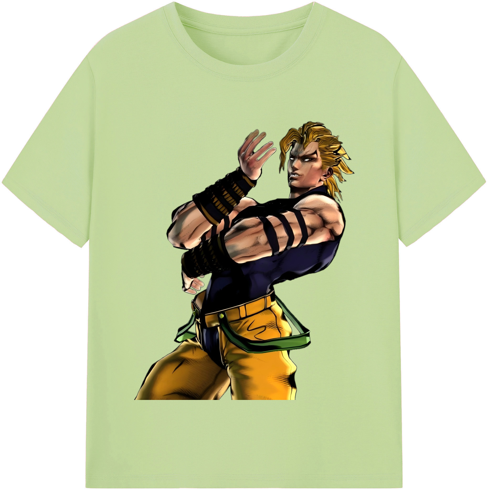 （画像用） ジョジョの奇妙な冒険 ディオ?ブランドー JoJo's Bizarre Adventure Dio Brando 綿100％半袖Tシャツ（フロントプリント）